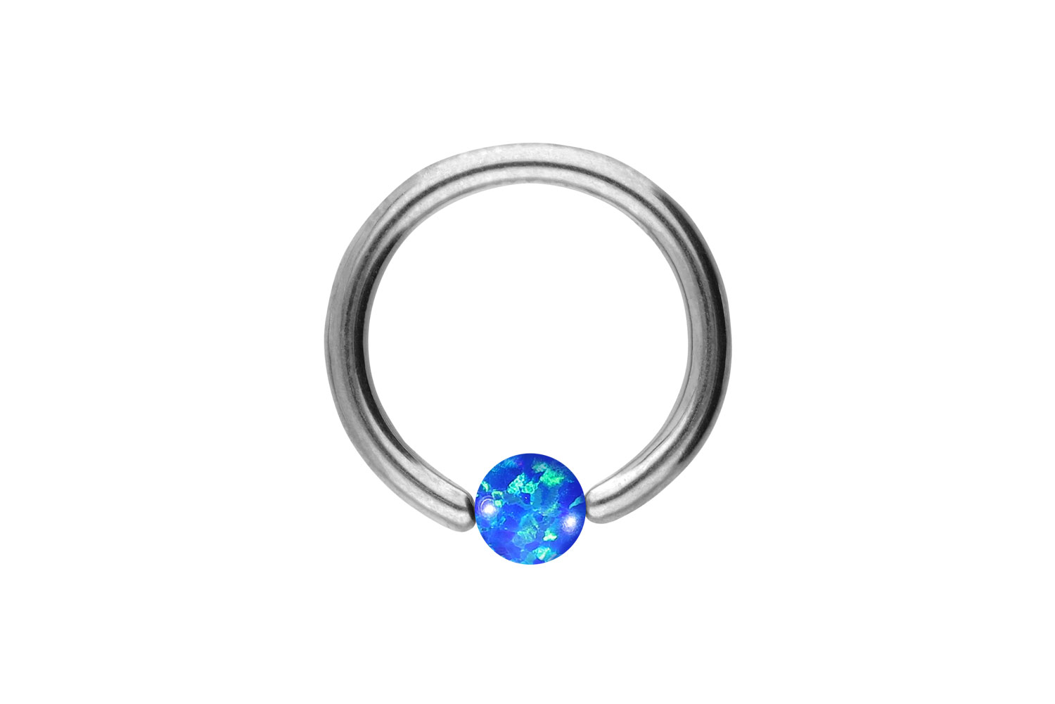 Titan Klemmkugelring Piercing SYNTHETISCHER OPAL